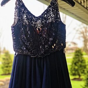 Sherri Hill Blue Homecoming Dress